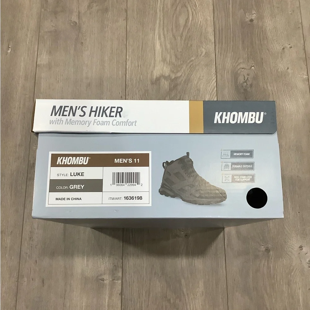 Men’s KHOMBU Luke Hikers 11 Shoe Boots Gray Memory Foam Durable Outsole NWT - Picture 4 of 8